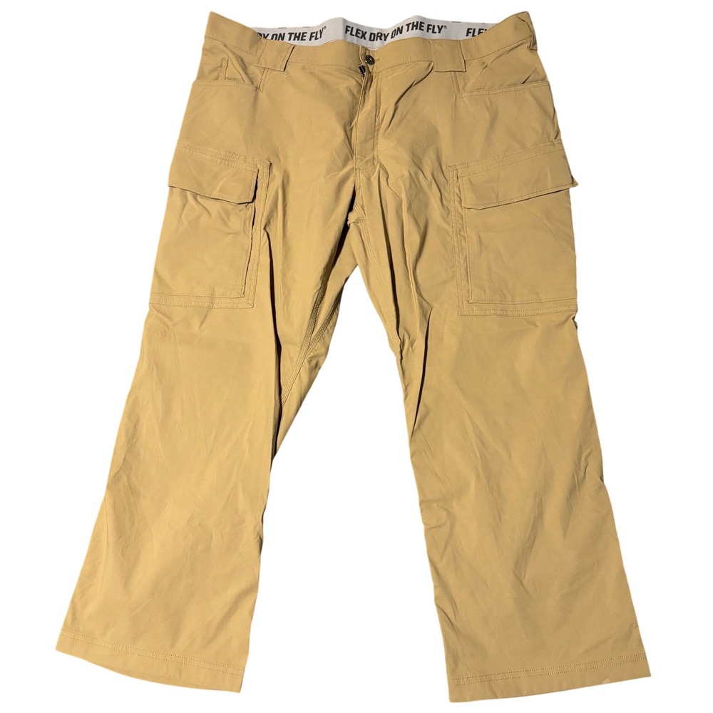 Duluth Trading Co Cargo Pants Mens 44x28 Tan Flex Dry On The Fly 46201